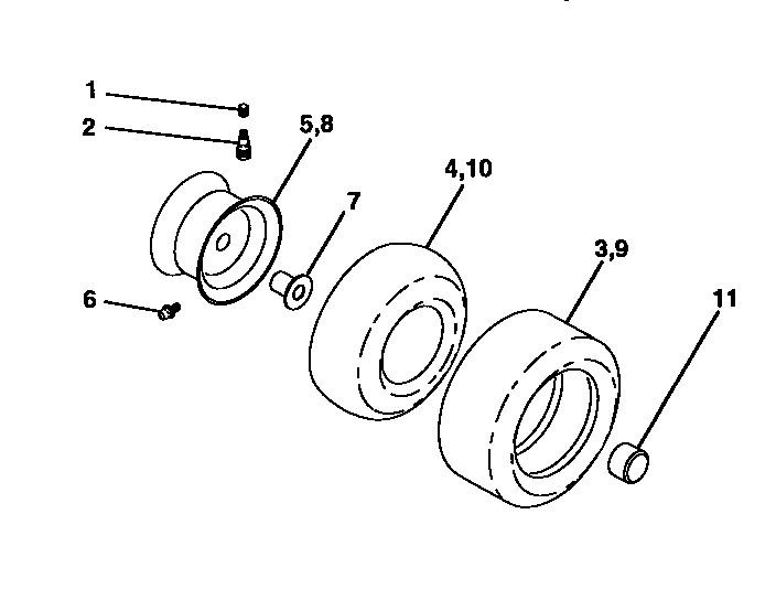 Craftsman 917257551 wheels and tires diagram