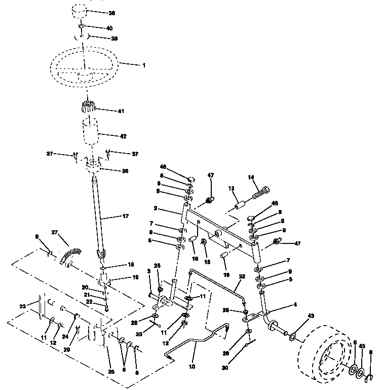 Craftsman 917257592 steering assembly diagram