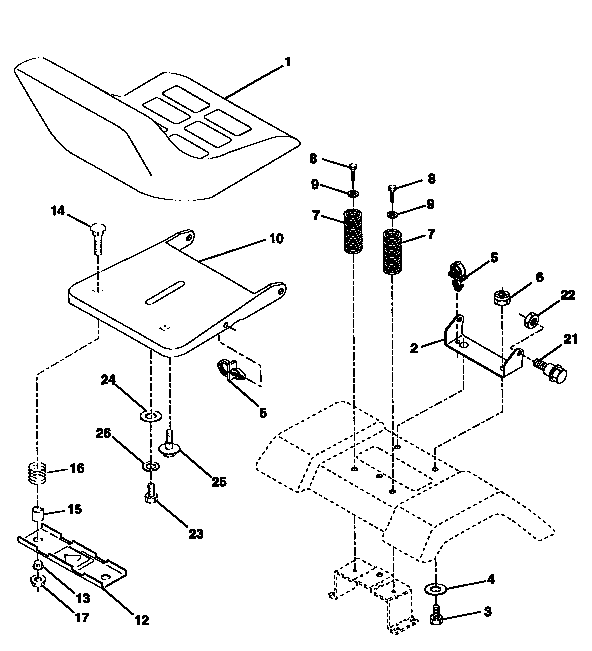 Craftsman 917257592 seat assembly diagram