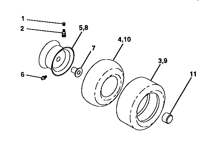 Craftsman 917257592 wheels and tires diagram