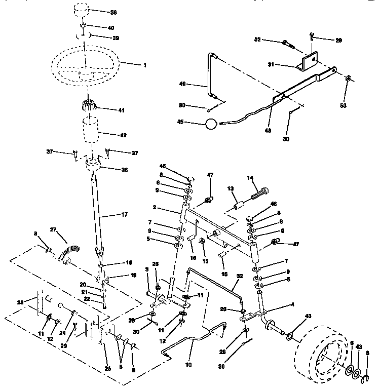 Craftsman 917257661 steering assembly diagram
