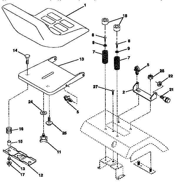 Craftsman 917257661 seat assembly diagram