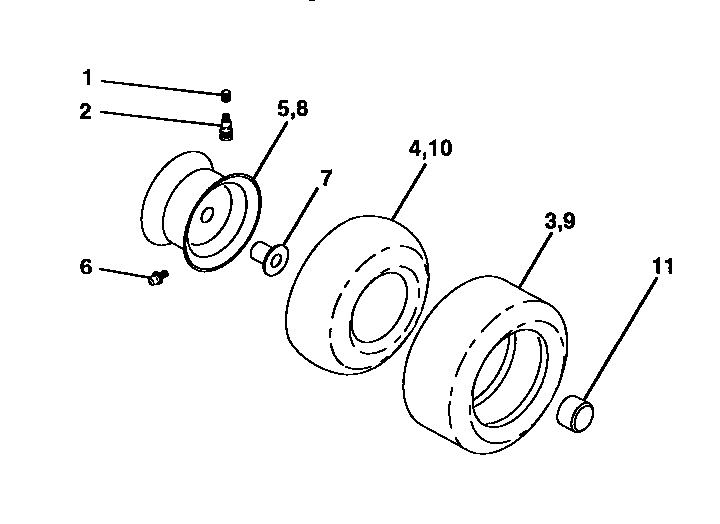 Craftsman 917257661 wheels and tires diagram