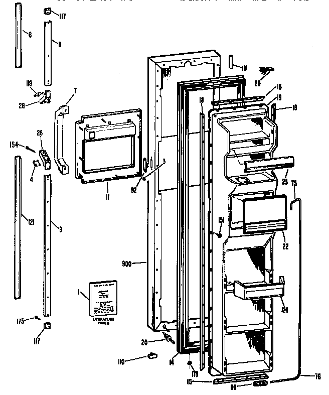 Kenmore 3639527810 freezer door diagram