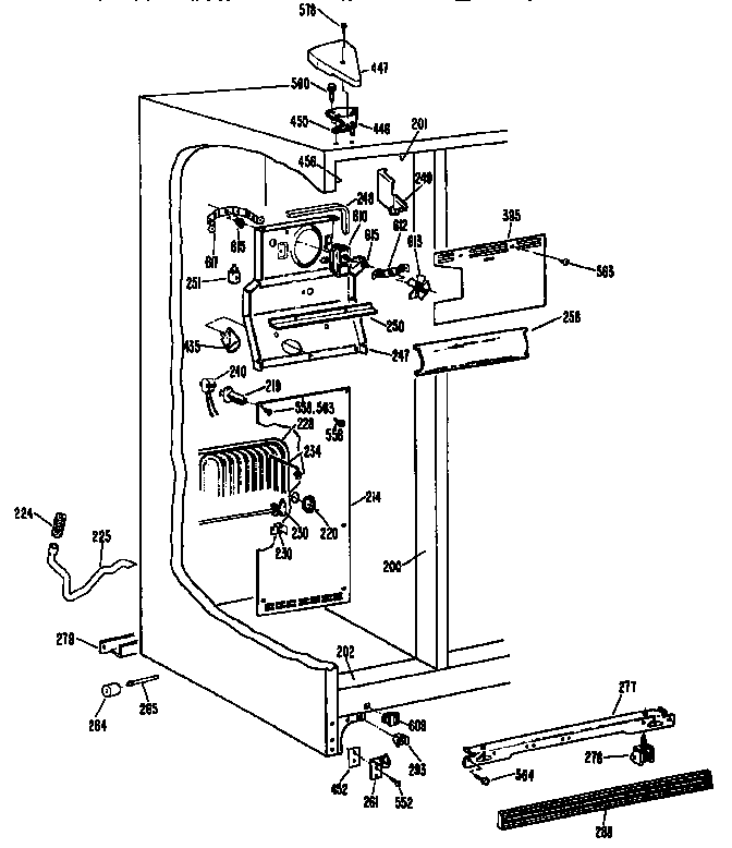 Kenmore 3639527810 freezer section diagram