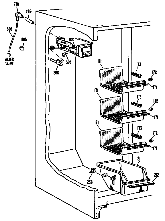 Kenmore 3639527810 freezer section diagram