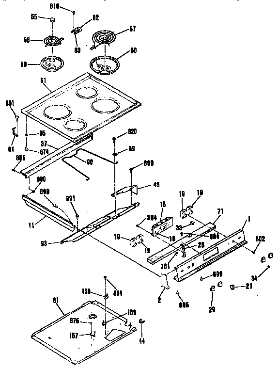 Kenmore 9114654091 top section diagram
