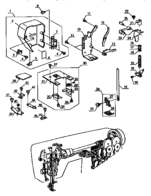 Kenmore 38517822490 presser bar assembly diagram