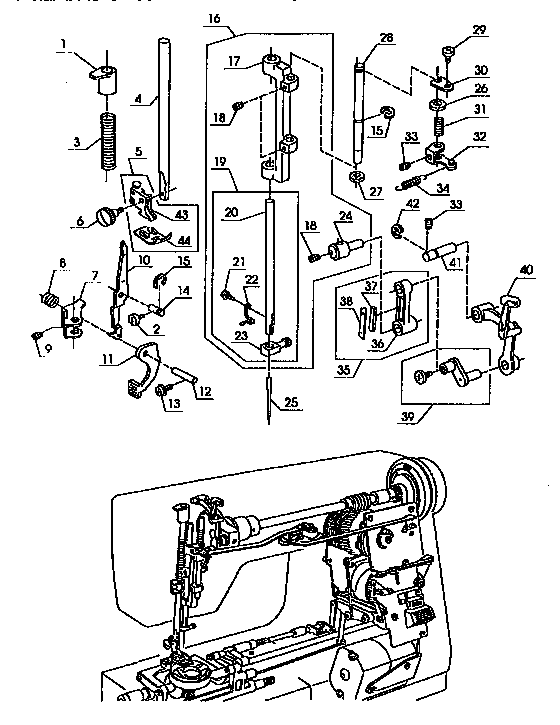 Kenmore 38517724490 presser bar assembly diagram