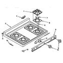 Whirlpool SF317PEAW0 cooktop diagram
