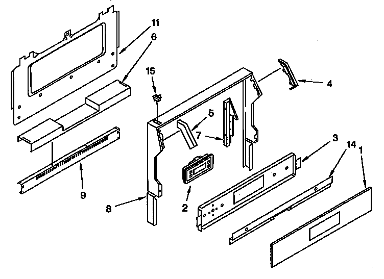 Whirlpool SF317PEAN0 control panel diagram