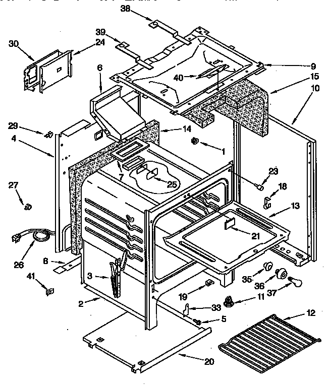 Whirlpool SF317PEAN0 oven diagram