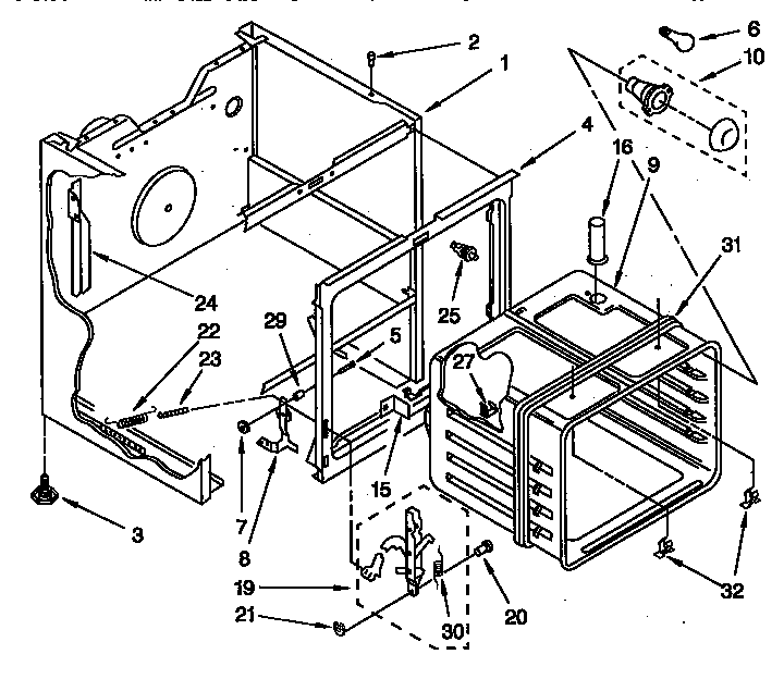 Whirlpool RF315PXYN1 oven diagram