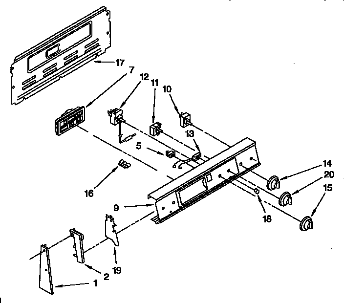 Whirlpool RF315PXYW2 control panel diagram