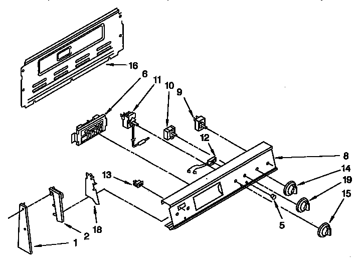 Whirlpool RF377PXYN2 control panel diagram