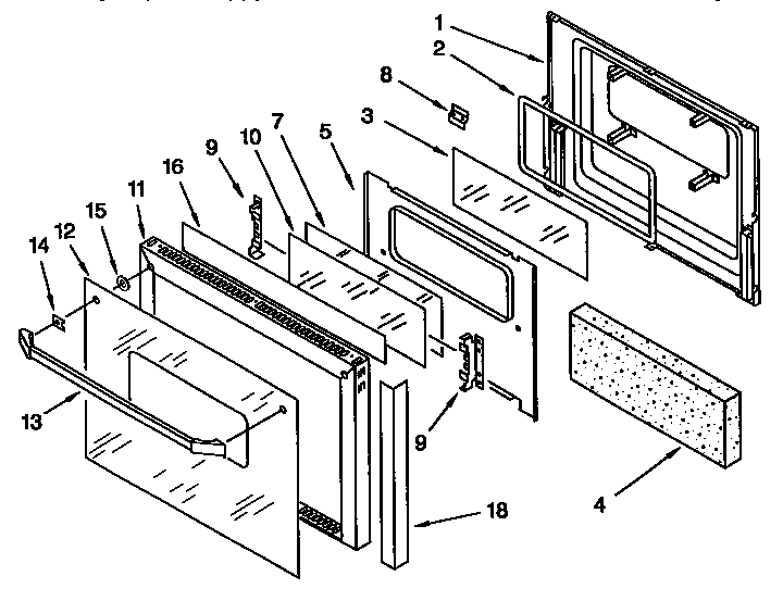 KitchenAid KEMS378BAL0 oven door diagram