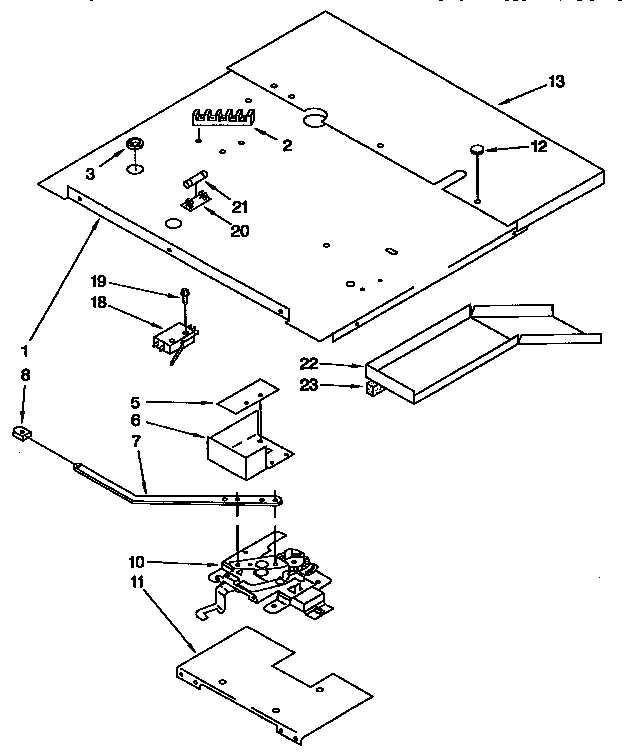 KitchenAid KEMS378BAL0 component shelf and latch diagram