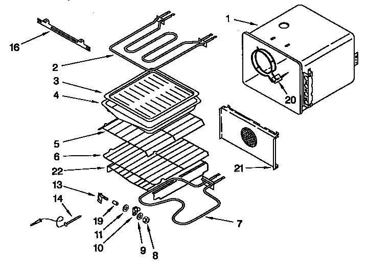 KitchenAid KEMS378BAL0 internal oven diagram