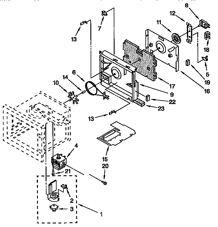 KitchenAid KEMS378BAL0 magnetron and air flow diagram