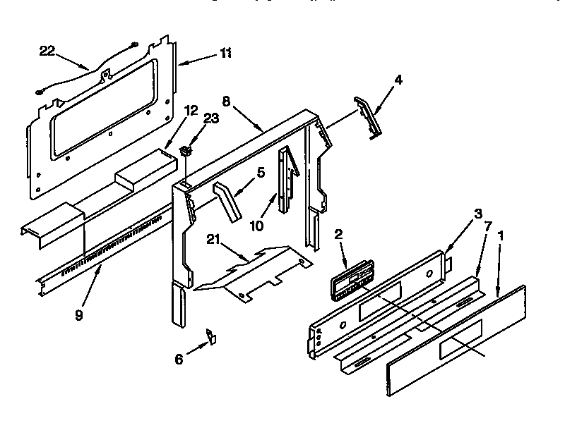 Whirlpool SF387PEYB2 control panel diagram