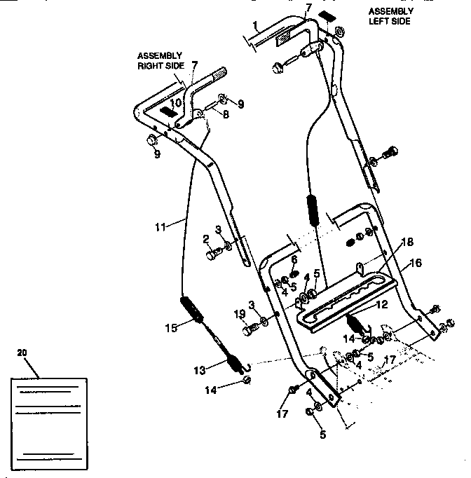 Craftsman 536885470 handle assembly diagram