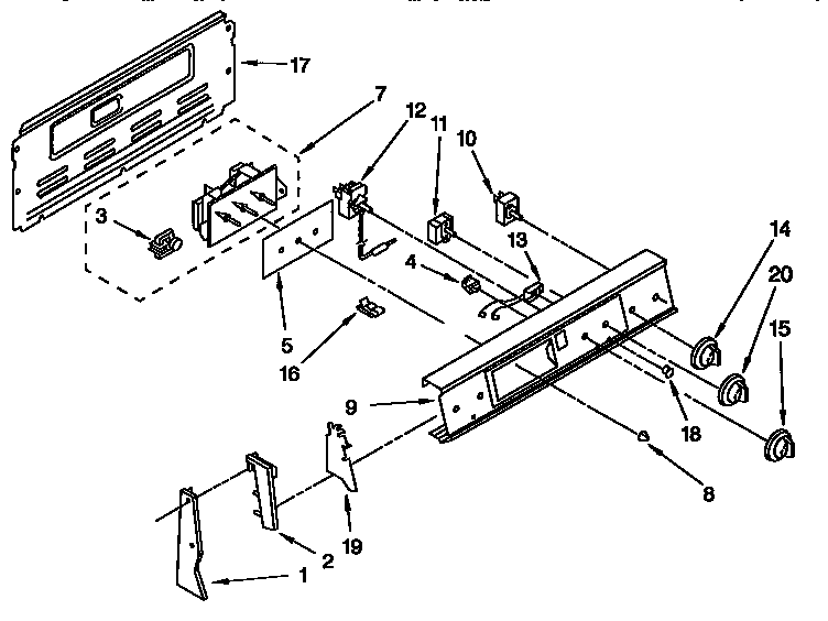 Whirlpool RF364PXYQ3 control panel diagram
