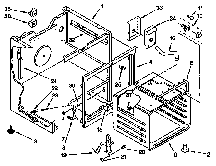 Whirlpool RF364PXYQ3 oven diagram
