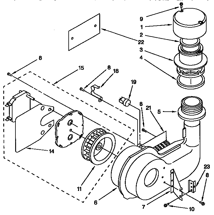 KitchenAid KUDS23HBWH0 blower diagram