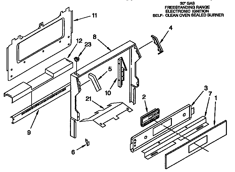 Whirlpool SF387PEYB4 control panel diagram