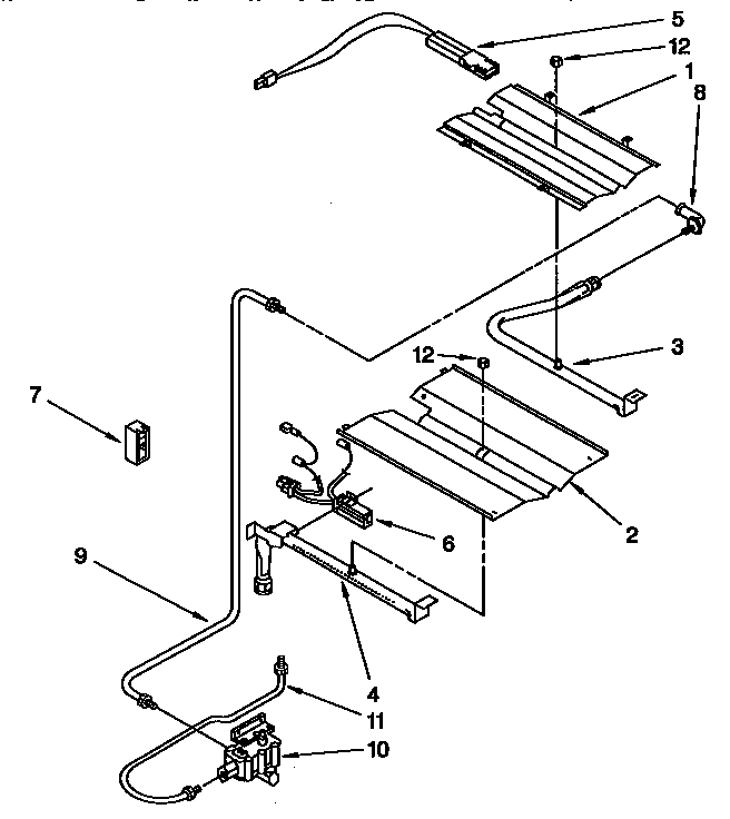 Whirlpool SF387PEYB4 broiler and oven burner diagram