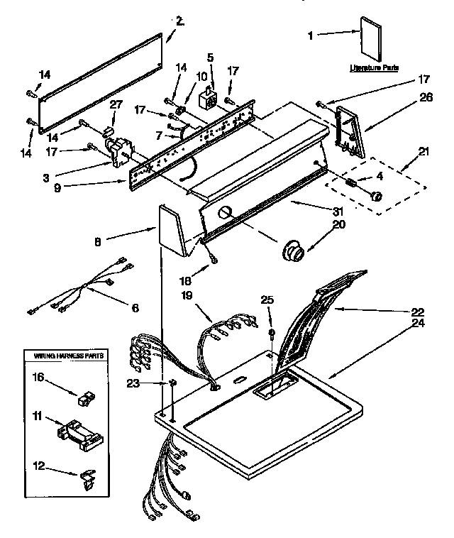 Kenmore 11096573810 top and console diagram