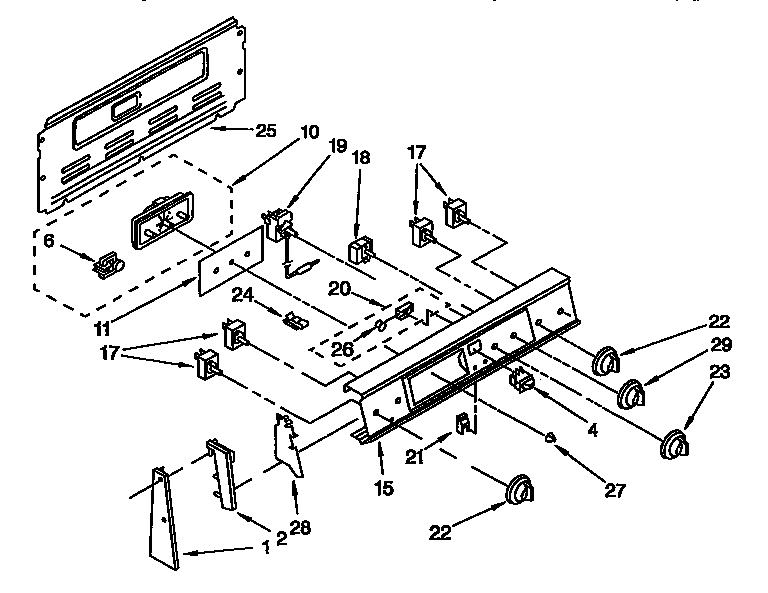 Whirlpool RF365BXYW0 control panel diagram