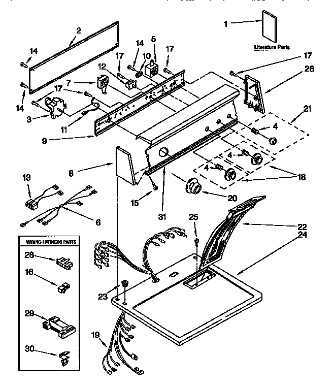 Kenmore 11096582810 top and console diagram