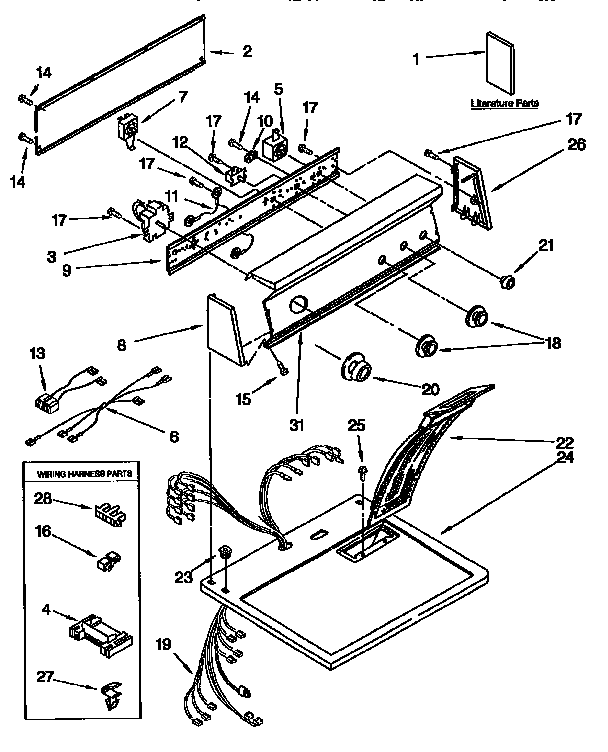 Kenmore 11096577210 top and console diagram