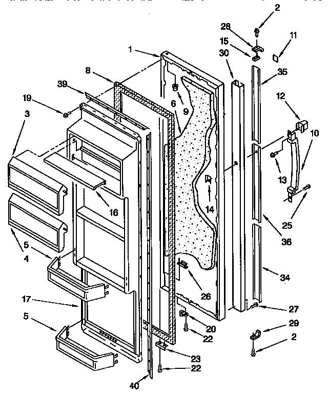 Kenmore 1069432482 refrigerator door diagram