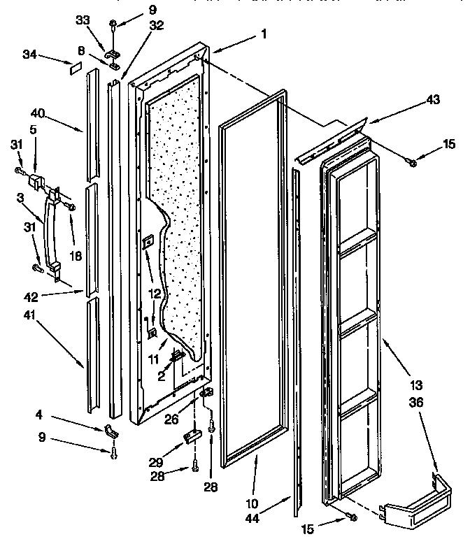 Kenmore 1069432482 freezer door diagram