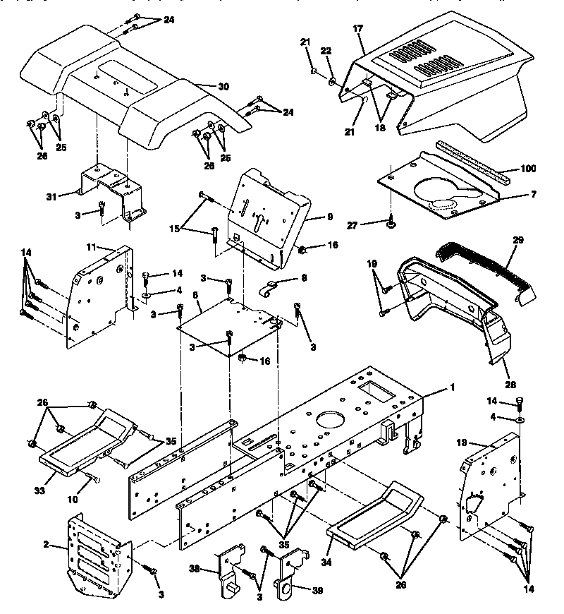 Craftsman 917252500 chassis and enclosures diagram
