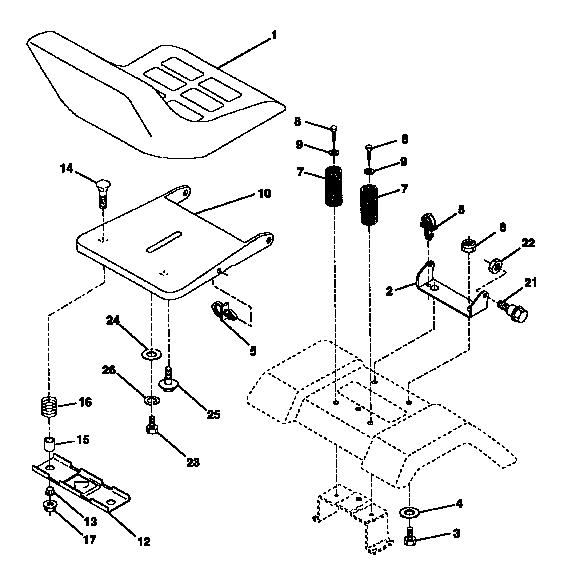 Craftsman 917252500 seat assembly diagram