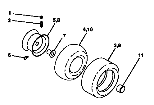 Craftsman 917252500 wheels and tires diagram