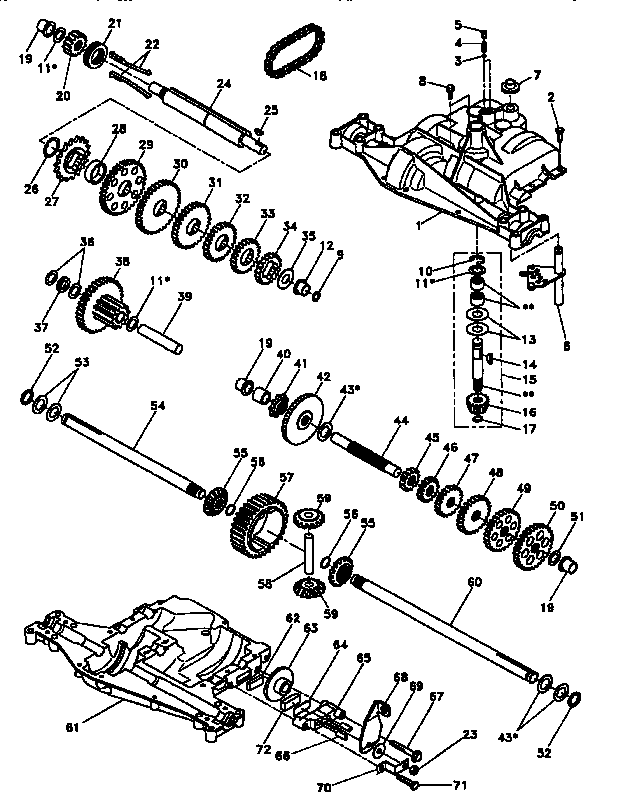 Craftsman 917252500 dana transaxle, model #4360-79 diagram