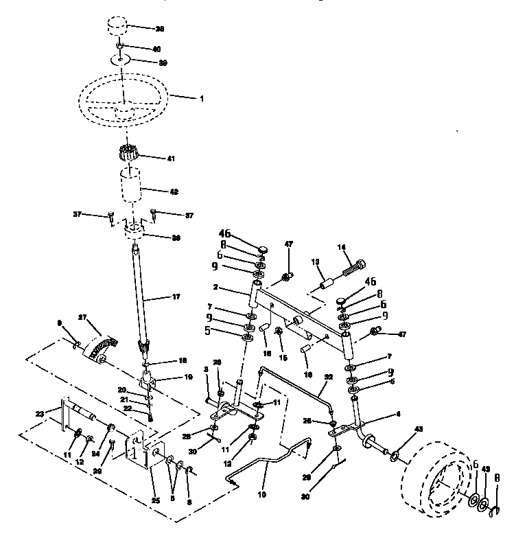 Craftsman 917252520 steering assembly diagram