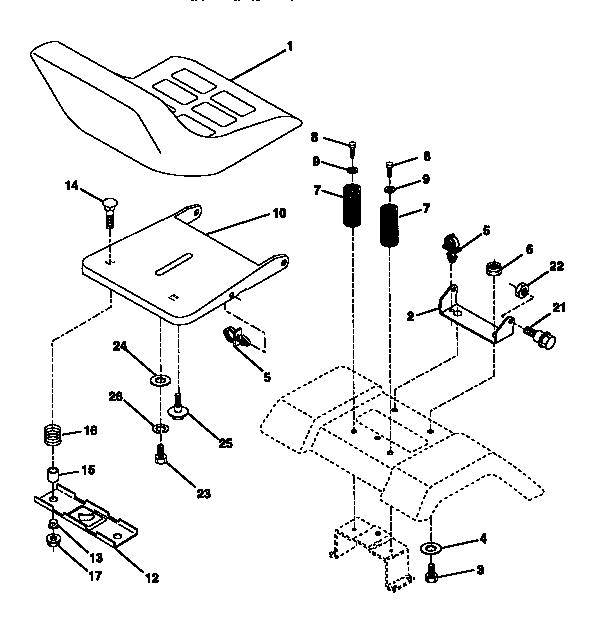 Craftsman 917252520 seat assembly diagram