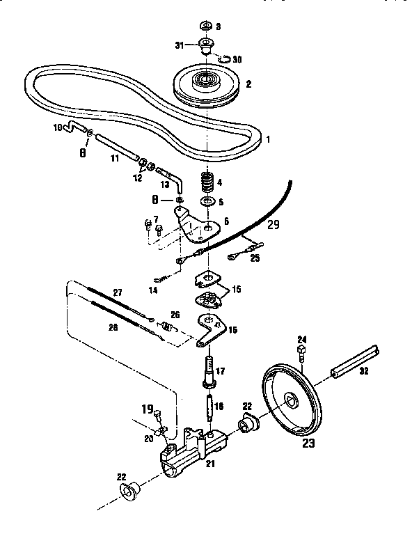 Troybilt 34022 wheel drive assemblies diagram