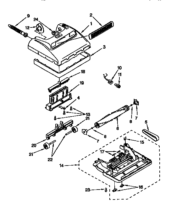 Kenmore 1163441290 nozzle and motor diagram
