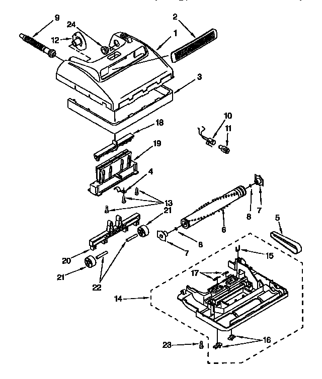 Kenmore 1163441291 nozzle and motor diagram