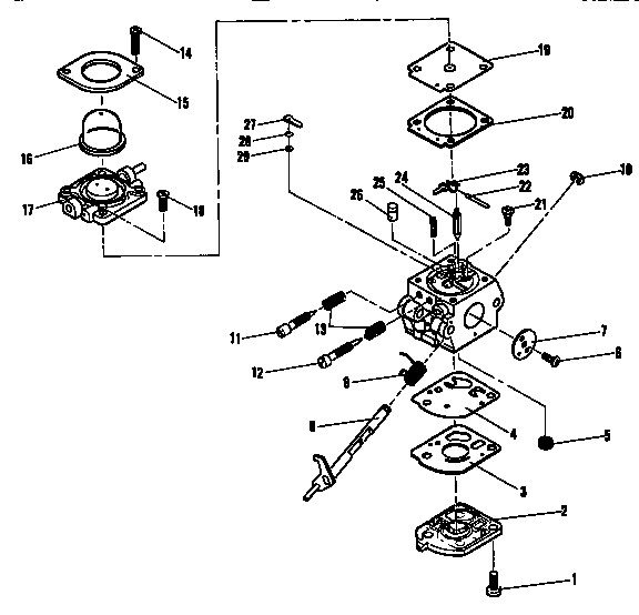 McCulloch SUPER AIR STREAM XX5-16-400048-23 carburetor assembly diagram