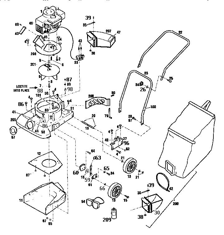 Troybilt 47298 chipper / vac diagram