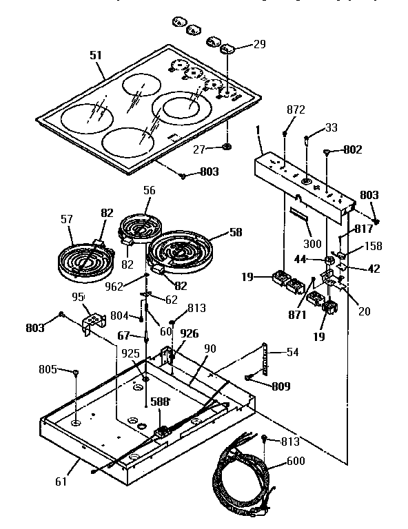 Kenmore 9114264990 maintop diagram