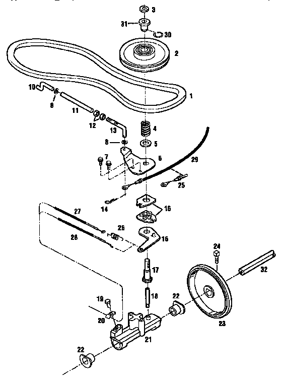 Troybilt 34023 wheel drive assemblies--models 34021, 34022, 34023, 34311 diagram