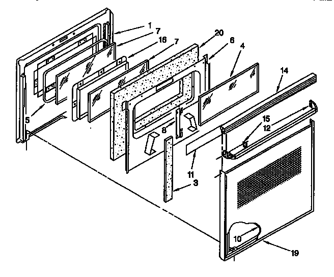 Kenmore 6654579390 oven door diagram